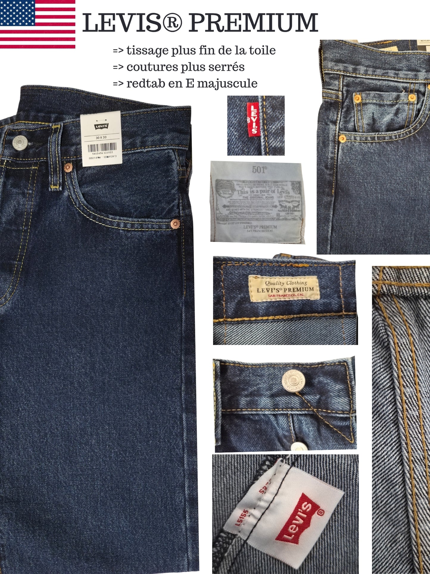 Jean Levis 501 0101 PREMIUM One Wash Bleu