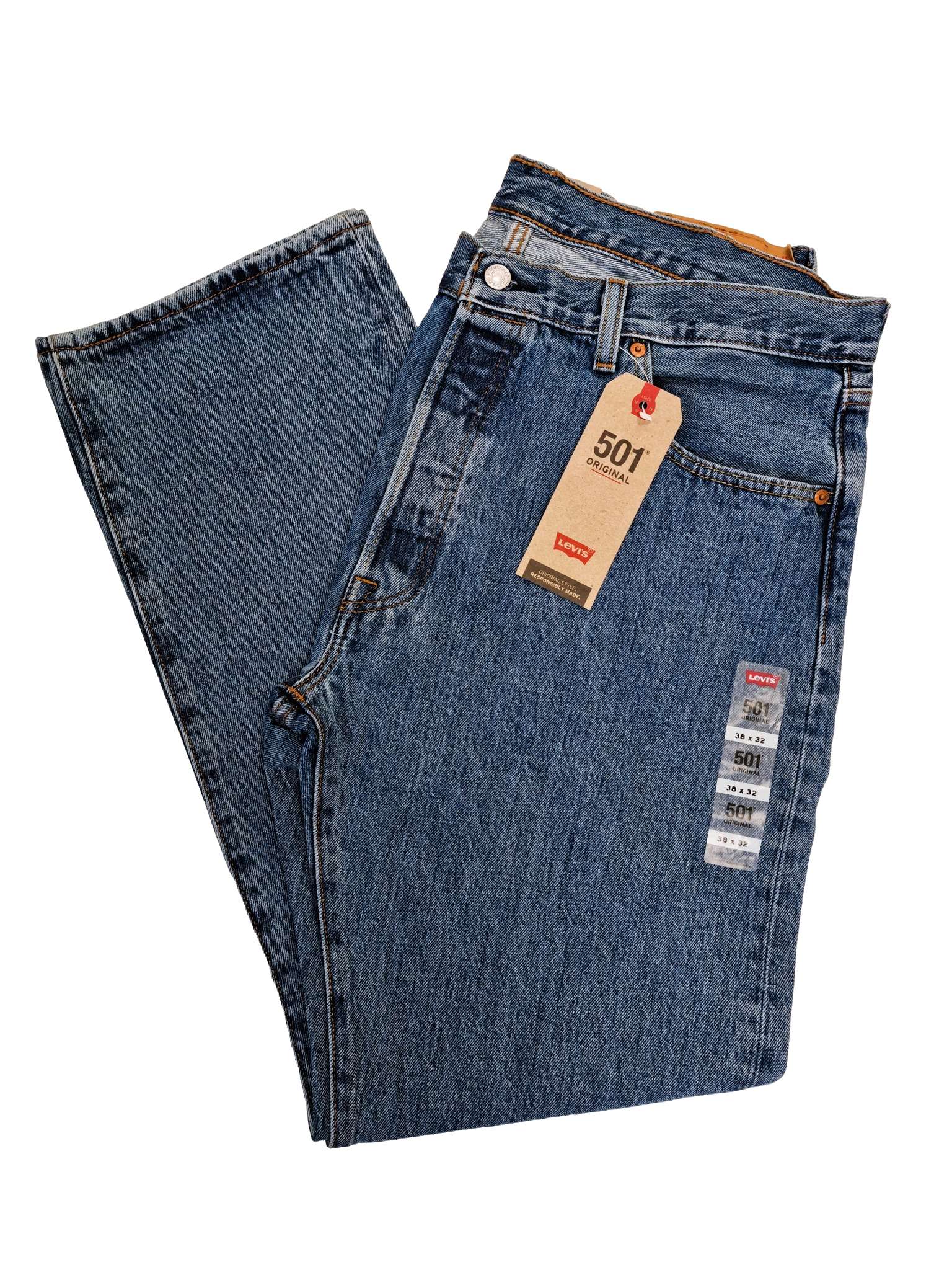 Medium stonewash levi's on sale