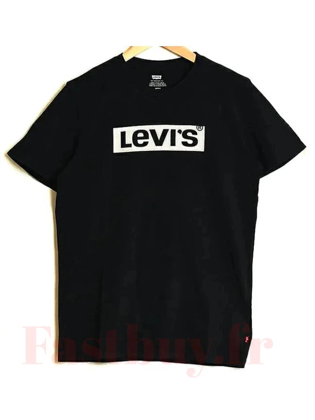 T-SHIRT LEVIS RETRO TAB NOIR LOGO BLANC Levis