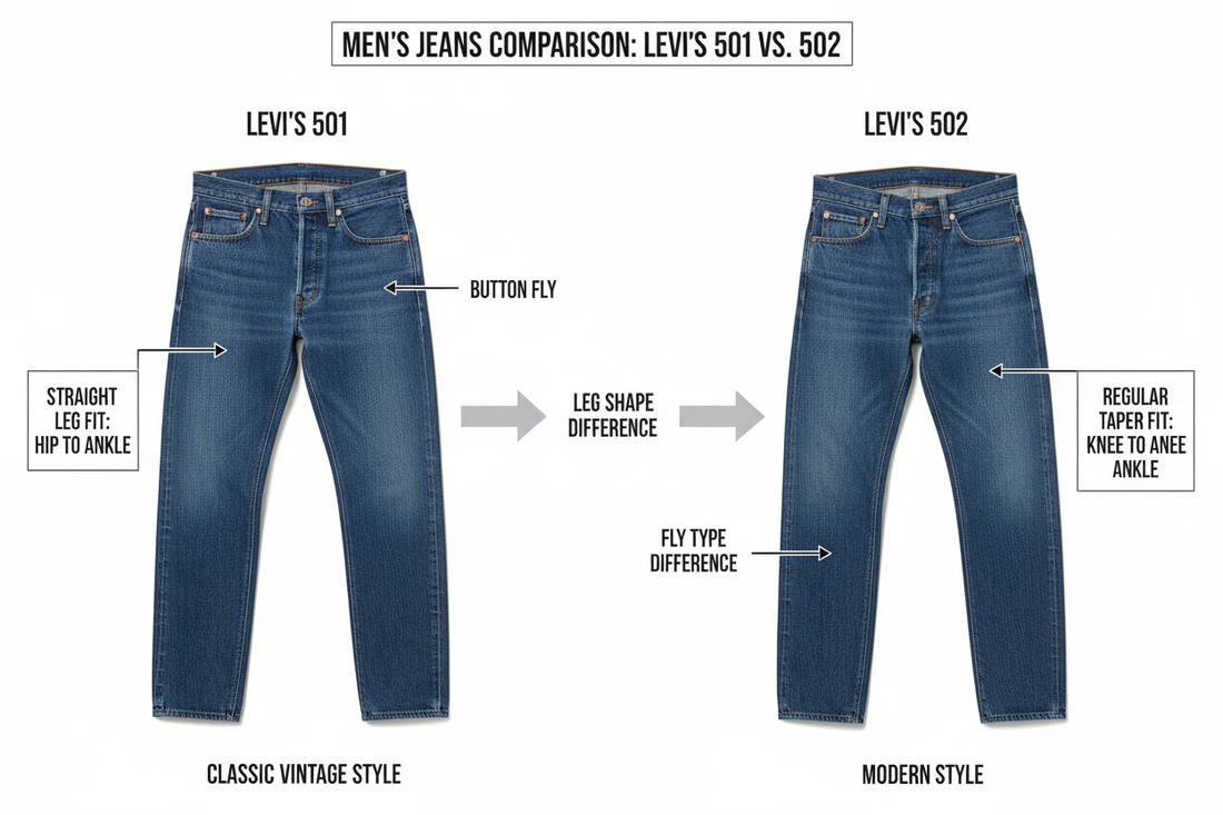différence entre Levis 501 et 502