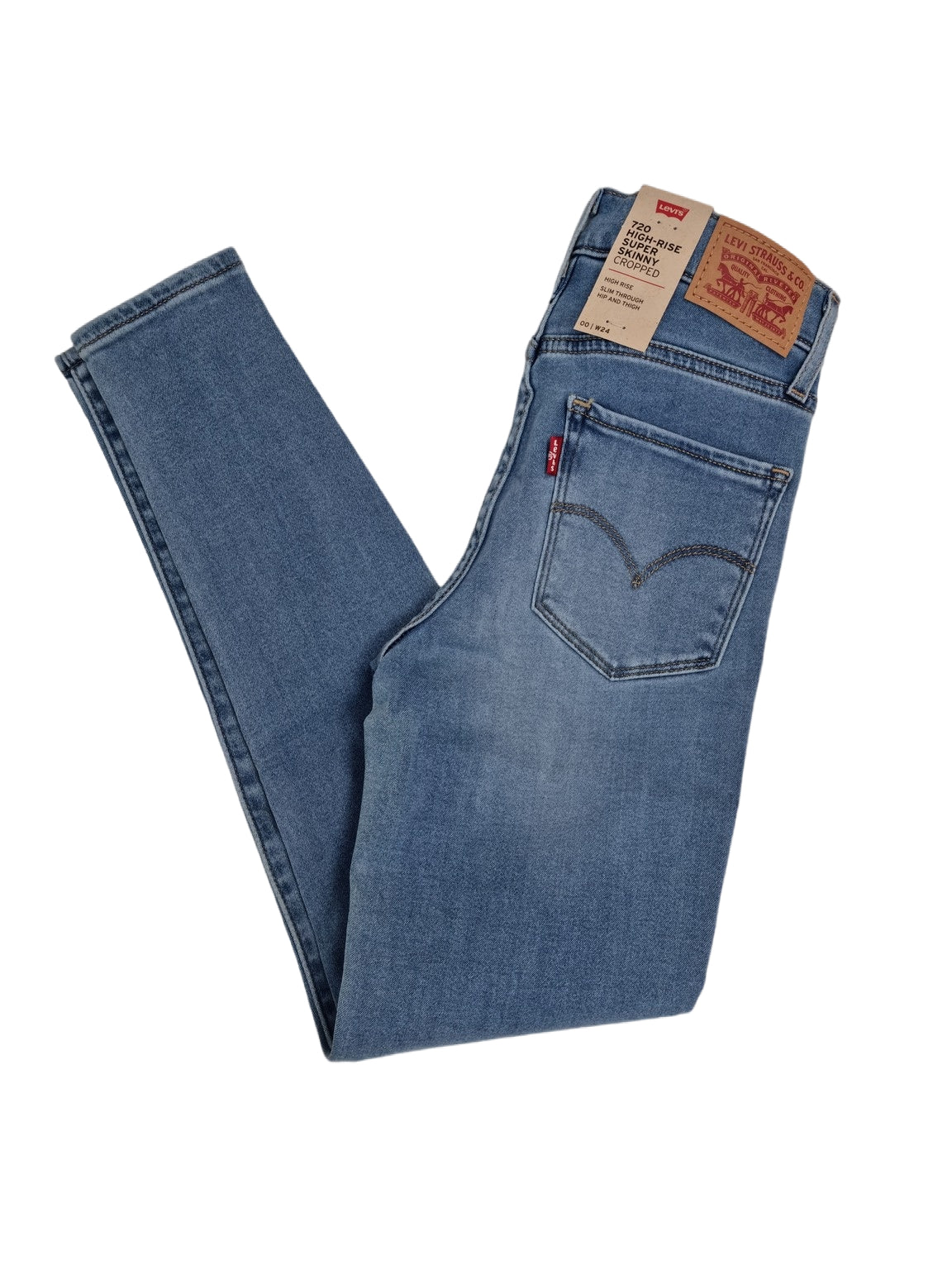 Levi's 720 High-Rise Super Skinny Cropped Bleu 0001 Levis