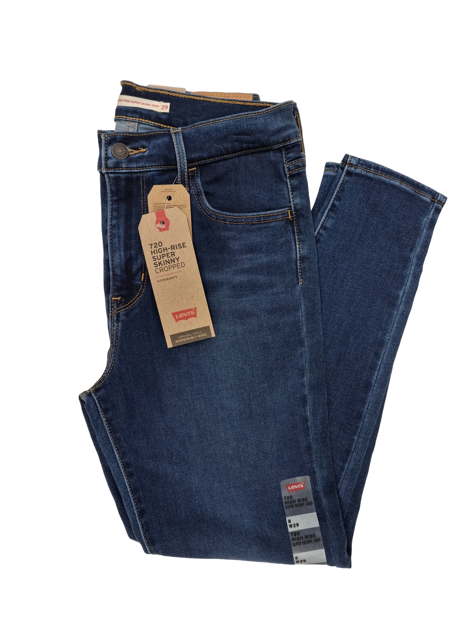 Levi's 720 High-Rise Super Skinny Cropped Bleu FoncÃ© 6000 Levis