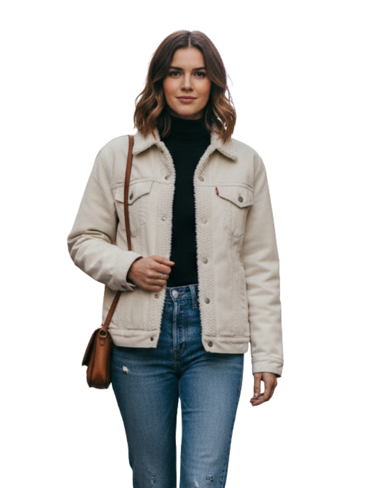 Veste Sherpa Levis Ex-Boyfriend Beige Femme 361370030 Levis
