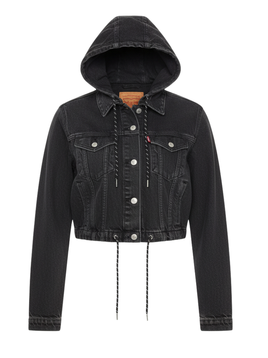Veste Levis Crop à Capuche Noir 856790000 Levis