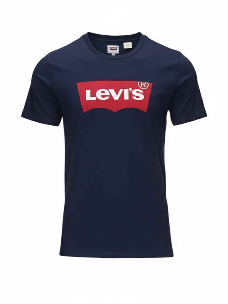 T-SHIRT LEVIS BATWING BLEU MARINE LOGO ROUGE Levis