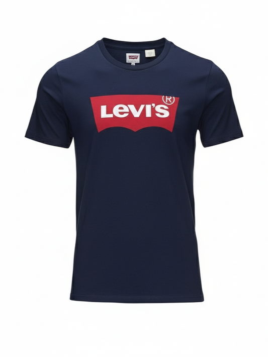 T-SHIRT LEVIS BATWING BLEU MARINE LOGO ROUGE Levis