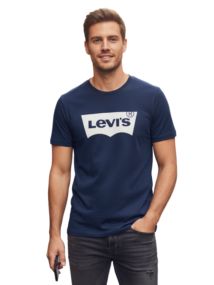 T-Shirt Levis Batwing Bleu Marine Logo Blanc Levis