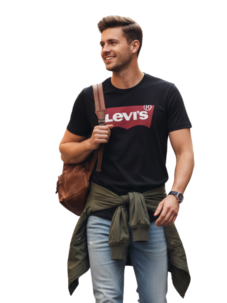 T-Shirt Levis Batwing Noir Logo Rouge 177830139 Levis