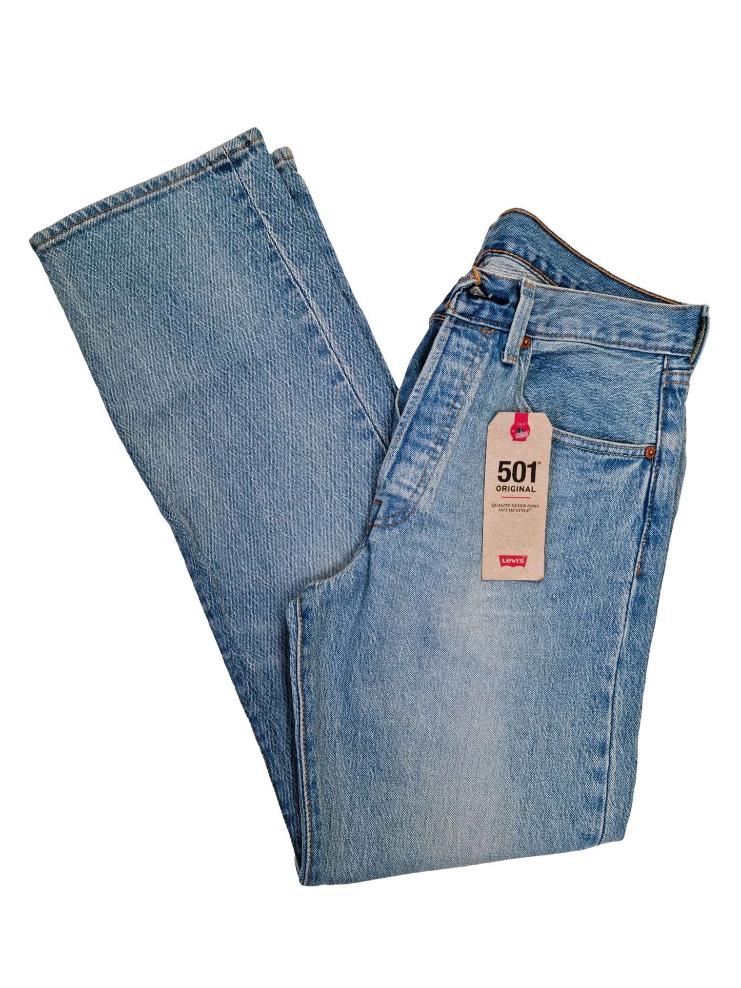 Levis 501 original fit jeans light broken US