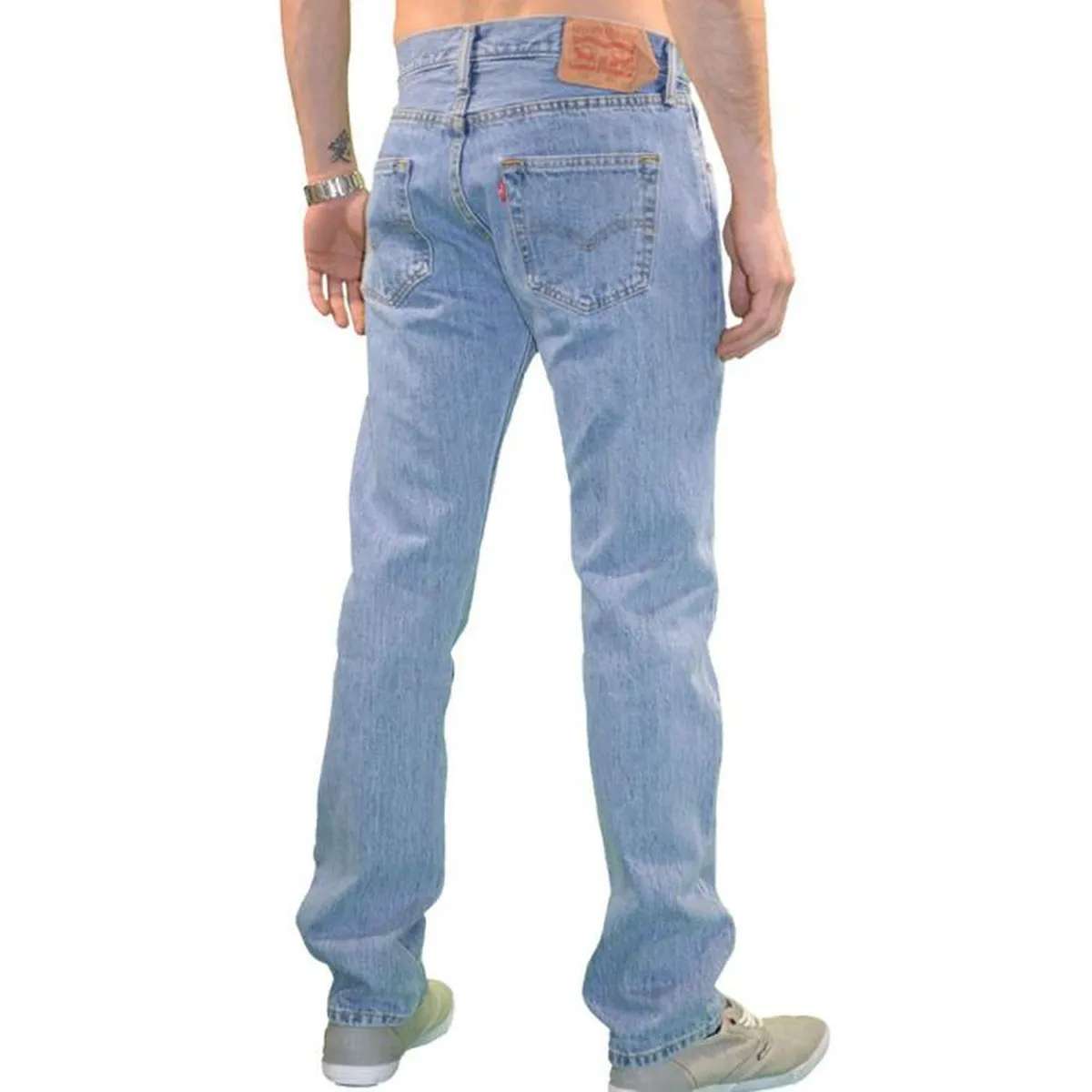 Levis 501 original fit jeans light broken US